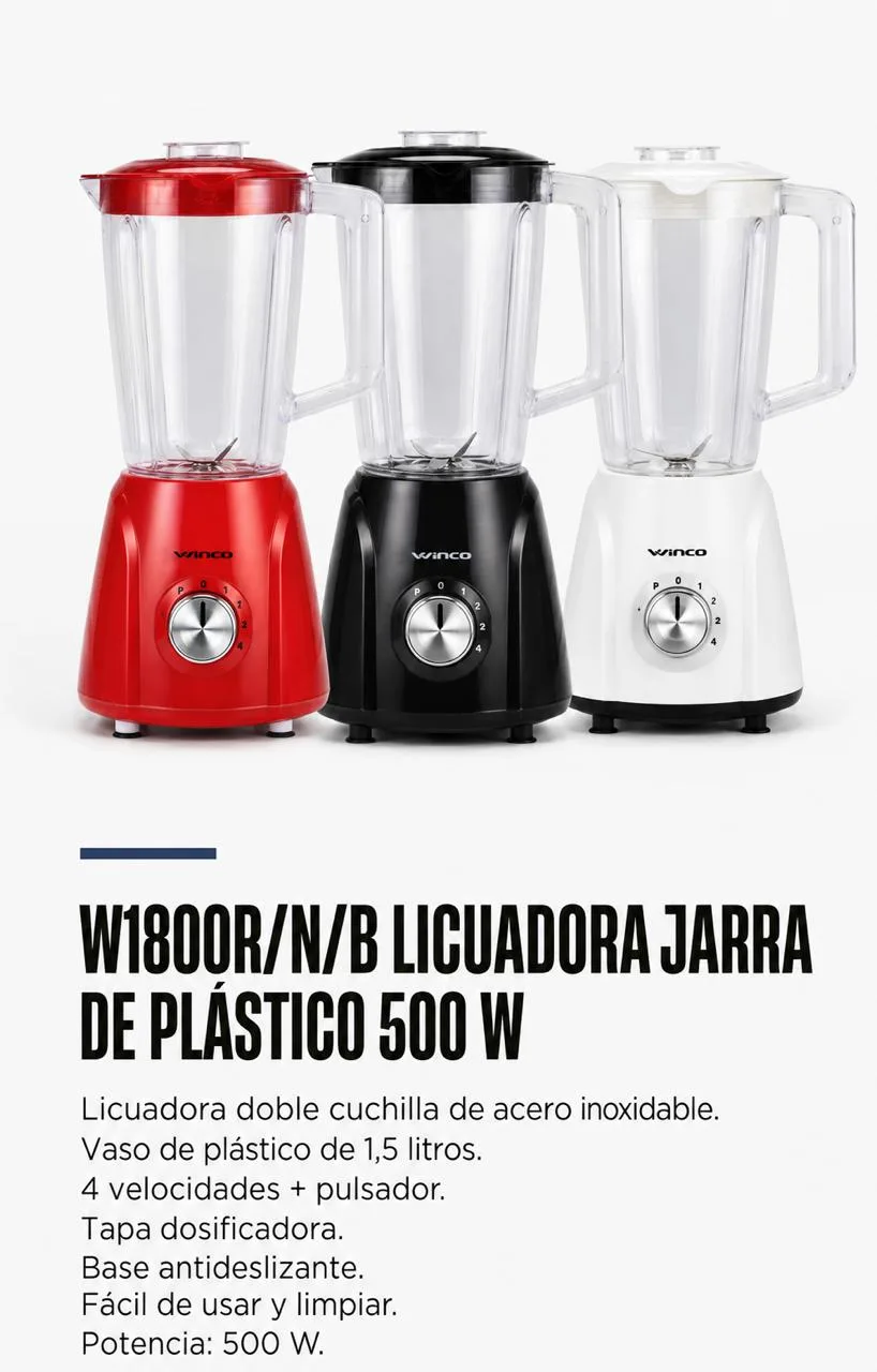 Licuadora Vaso de plastico Winco