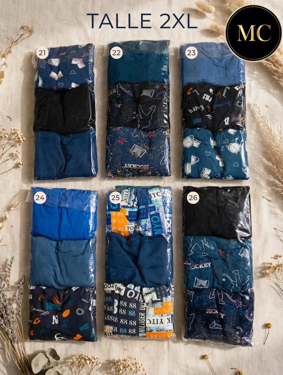 MC16 Boxers Uomo  T 2XL Packs x3
